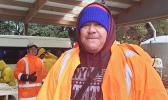 Samoan man in many layers of clothing because of the cold NZ winter.