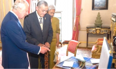 Kiingi Tūheitia and King Charles III met at The White Drawing Room at Buckingham Palace before Charles' coronation last year. [photo: RNZ) Kiingi Tūheitia and King Charles III