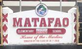 “It is the decision of the Commission to grant six-year accreditation status through June 30, 2028 with a mid-cycle visit during the 2024-2025 school year,” wrote commission chair, Dr. R. David Gaudi Jr., to Matafao Elementary principal Atalina Coffin. MATAFAO ELEMENTARY SCHOOL SIGN