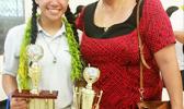 Mrs. Wanda Alofa and her daughter Aitulagi, following the awards ceremony for the Territorial Math Competition held last Friday. Wanda and her husband Papalii donated all the monetary prizes for the winners. Their daughter Aitulagi took home first place for the Grade 10 Division.  Gift certificates and other items were donated by National Pacific Insurance, Bluesky Communications, ASTCA, Manu’a Stores, ASPA, Neil’s ACE Home Center, Happy World, McConnell Dowell, Mrs. Park, and Shikha Sreenivasan. [photo: Bl