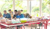 One of the doctors and local volunteer, Duffy Hudson, during one of the clinics in independent Samoa