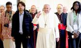  Paul Collins (second from left) with Pope Francis at the Vatican [Photo: Catholic News Agency] 
