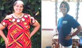 (Left) Melissa Paolo in Dec. 2017 weighing 205 lbs. and (right) Melissa in Dec. 2018 at 129.8 lbs.