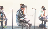 People interacting in virtual world