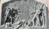 A plaque on the base of the John R. Monaghan monument in Spokane, Washington, depicts Samoans as primitive.