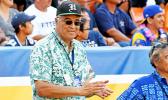 Mufi Hannemann applauds the action at Aloha Stadium