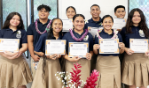The nine new members of the Samoana High School National English Honor Society
