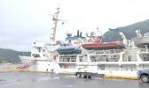 NOAA Ship Rainier, which is continuing it’s Pacific exploration is seen at the main dock in Pago Pago earlier this year. NOAA Ship Rainier