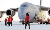 A U.S. Air Force plane on the ground in Antarctica