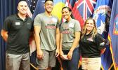 (l-r) SFC Steve Mann, Fotuatua Afioae, Tauaitala Leasiolagi, and MSG Sheri Hoddle. 