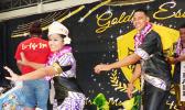 Miss June Fauga and Mr. Sam Lulai during their crowning taualuga (first traditional dance)