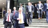 Adrian Orr and others on steps of Reserve Bank of New Zealand