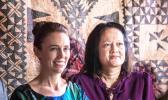 Rosy Akbar (right), meeting with NZ prime minister Jacinda Ardern