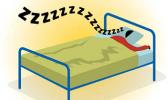 clip art of person sleeping in a bed