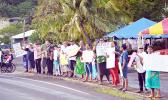 Demonstrators protesting use of land 