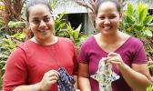Angelica Salele (right) and her business partner Isabell Rasch with their products. (photo courtesy Angelica Salele)