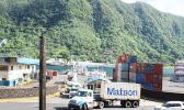 Vehicles streaming out of Port of Pago Pago after tsunami warning issued