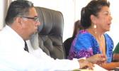 Port Administration Department deputy director, Chris King (left) and Port director Taimalelagi Dr. Claire Poumele