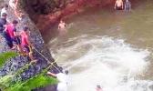 Rescuers attempting to locate Perez after he dived into the pool at Togitogiga Falls