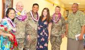 [l-r] Wendy and her husband, Lt. Col. Clinton Seybold; Lt. Col. Alejandro L. Buniag Jr., and his wife, Amanda; Col. Travis C. Delk, Commander of the US Army Reserve Theater Support Group-Pacific; and Lt. Gov. Lemanu Palepoi Sialega Mauga