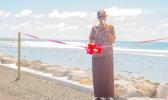 The dedication ceremony ended with Director of Public Works Faleosina Voigt cutting the ribbon to officially open the Matatula New Access Road and Slope Stabilization projects. Director of Public Works Faleosina Voigt