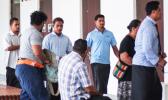 LUATUANU'U MEN IN COURT: Some of the men accused and jailed for the Luatuanu'u road block outside the District Court. (Photo: Misiona Simo/Samoa Observer) Some of the men accused and jailed for the Luatuanu'u road block
