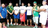 Talavalu players, with head coach Tommy Elisara (far right) and team manager Annie Coffin (far left).