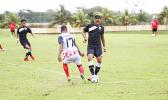 Ryan Samuelu of American Samoa with a successful tackle against