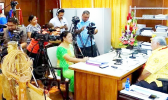 Tuilaepa talking with reporters earlier this week