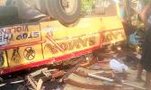 What remains of the Lady Samoa after the crash at Auala. (Photo: Facebook.) Photo of wrecked bus