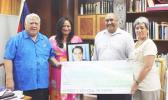 (L-R); Prime Minister Tuilaepa, Faalogo Situtuila Sissy Vuki, Samoa Cancer Society President - Lauaki Jason Annandale and Society’s Chief Executive Shelley Burich