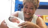 Samoas first baby of 2020 pictured with her grandmother Lavenia Pouli.