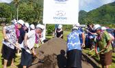 Gov. Lolo Matalasi Moliga and others breaking ground for new business building for  G.H.C Reid & Company 