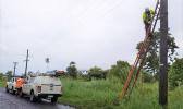Linesmen repair damage caused
