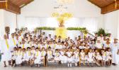 The Congregational Christian Church of Samoa (C.C.C.S.) at Faleula not only celebrated White Sunday but also dedicated their church service to all lives lost and severely affected by the COVID-19 global pandemic. [photo: Vaitogi A. Matafe / Samoa Observer) The Congregational Christian Church of Samoa (C.C.C.S.) at Faleula on White Sunday