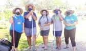 Left to right: Samoan student workers Marleiziah Peseta, Bitner Lameta, Bethlyn Laurenson, Angel Fafai and Ana Esa
