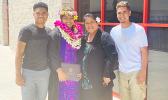 Saoimoana Fagaima with her mother and brothers
