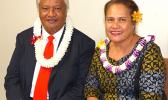 House Speaker Savali Talavou Ale with his wife, Beauty