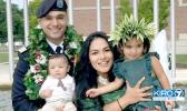 Captain Jordan Scanlan with his wife Niva and their children