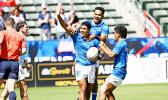 Paul Scanlon and some team mates celebrating win over Argentina