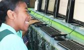 Student in computer lab