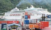 The “Sea Princess” — a Princess Cruises vessel docking in Pago Pago horbor,
