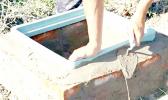 A backyard septic tank