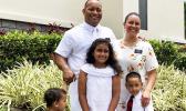 The Seu family Saturday, October 12th after their daughter Emma was baptized in front of a large gathering of family and friends.