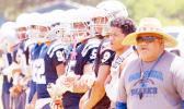 The Samoana sharks on the sidelines during playoff game