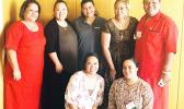 (l-r standing) SPED director Teresa Atuatasi; Part C Program manager Lisa Maga; Part C Program coordinator Roseanne Felise; Part C service coordinator Maelynn Aiono; SPED representative Junella Boat. (l-r kneeling) Part C service coordinator Arlene Taumua, and Part C SSIP coordinator Gloria.