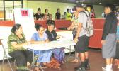 The atrium area of the EOB in Utulei was jammed packed yesterday afternoon after participants in the Summer Youth Employment Program were notified that their paychecks were ready for pick-up. [photo: Sabrina Sinapati]