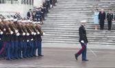 The ceremonial marchers of Alpha Company who were part of the presidential escort with our local Stein Mcentire, front row 3rd from the right, during the Inauguration Day this past weekend. The president, vice-president and their spouses are seen reviewing the presidential escort as they pass.  [Courtesy photo]