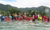 Last Saturday morning at Utulei Beach, parents, supporters, organizers of the swimming event of young athletes with special needs gathered for American Samoa’s first adaptive aquatic swim meet. The children with special needs who participated were Lauren, Louisa, Lita, Hanipale, Justin, Dennis, Mosese, Jasmine, Miracle, Sina, and OJ. [Courtesy photo]