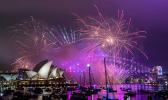 Fireworks explode over the Sydney Harbour during New Year's Eve celebrations in Sydney, Monday, Dec. 31, 2018. (Brendan Esposito/AAP via AP) Fireworks explode over the Sydney Harbour